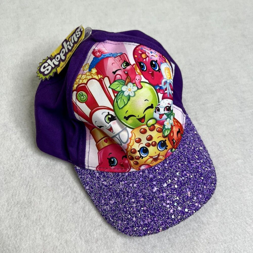 Girl's Shopkins Purple Glitter Baseball Hat